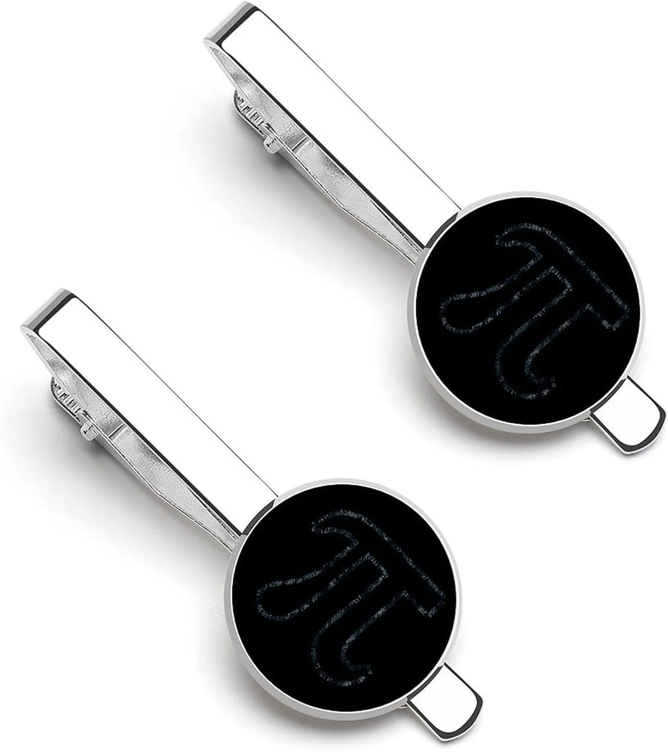 Math Pi Camouflage Blue 1 Pair Tie Clips Necktie Bar Pinch Clip for Wedding Business