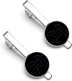 Math Pi Camouflage Blue 1 Pair Tie Clips Necktie Bar Pinch Clip for Wedding Business