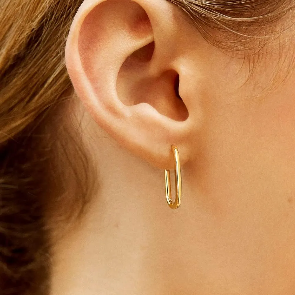 Me&Hz Gold Huggie Earrings Small Huggie Hoop Earrings for Women 14K Gold Plated Hypoallergenic Cubic Zirconia Huggies Mini Silver Hoop Earring for Women