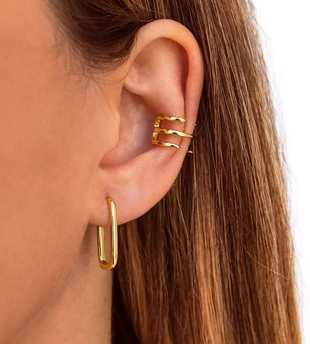 Me&Hz Gold Huggie Earrings Small Huggie Hoop Earrings for Women 14K Gold Plated Hypoallergenic Cubic Zirconia Huggies Mini Silver Hoop Earring for Women