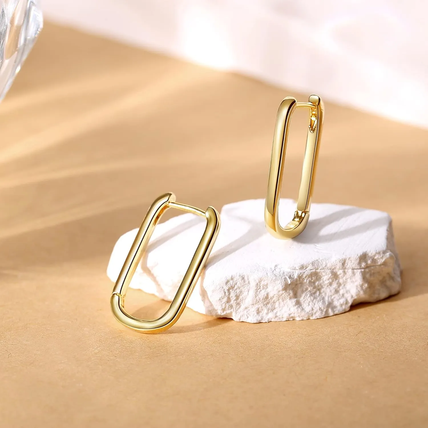 Me&Hz Gold Huggie Earrings Small Huggie Hoop Earrings for Women 14K Gold Plated Hypoallergenic Cubic Zirconia Huggies Mini Silver Hoop Earring for Women