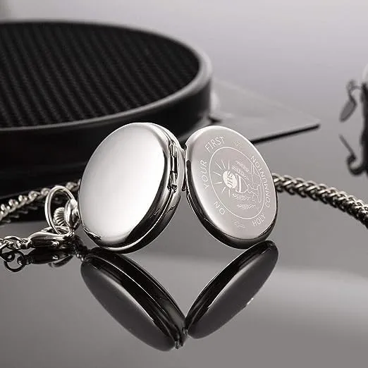 Mechanical Pocket Watches for Men, Lucky Dragon and Phoenix, Skeleton Pocket Watch with Chain