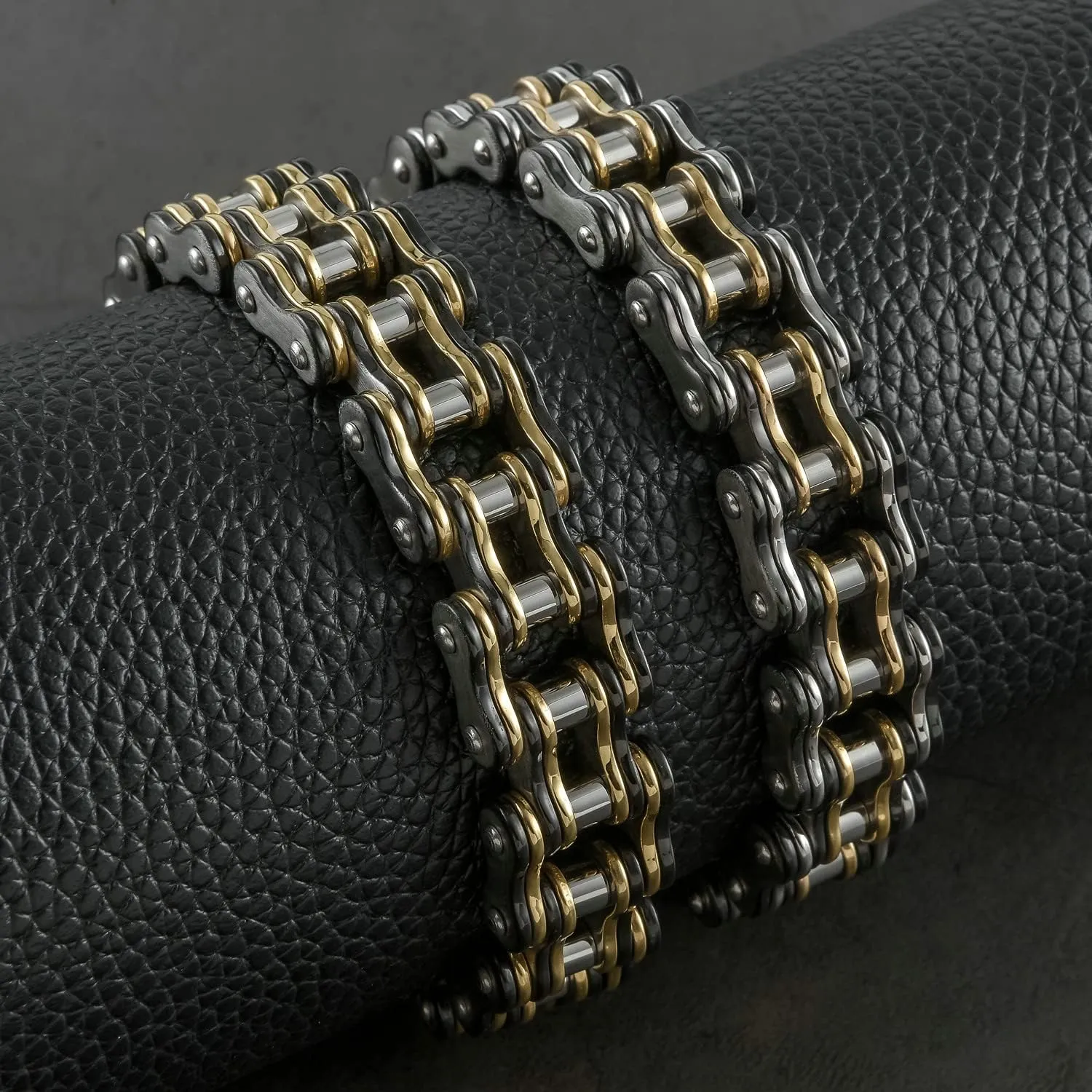 Mens Heavy Bicycle Link Chain Bracelets for Fathers Day Stainless Steel Masculine Bike Chain Bracelet 8 inches Wristband