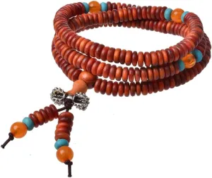 Men,Women's 108 Natural Wood Beads Bracelet Meditation Buddhist Rosary Mala Necklace