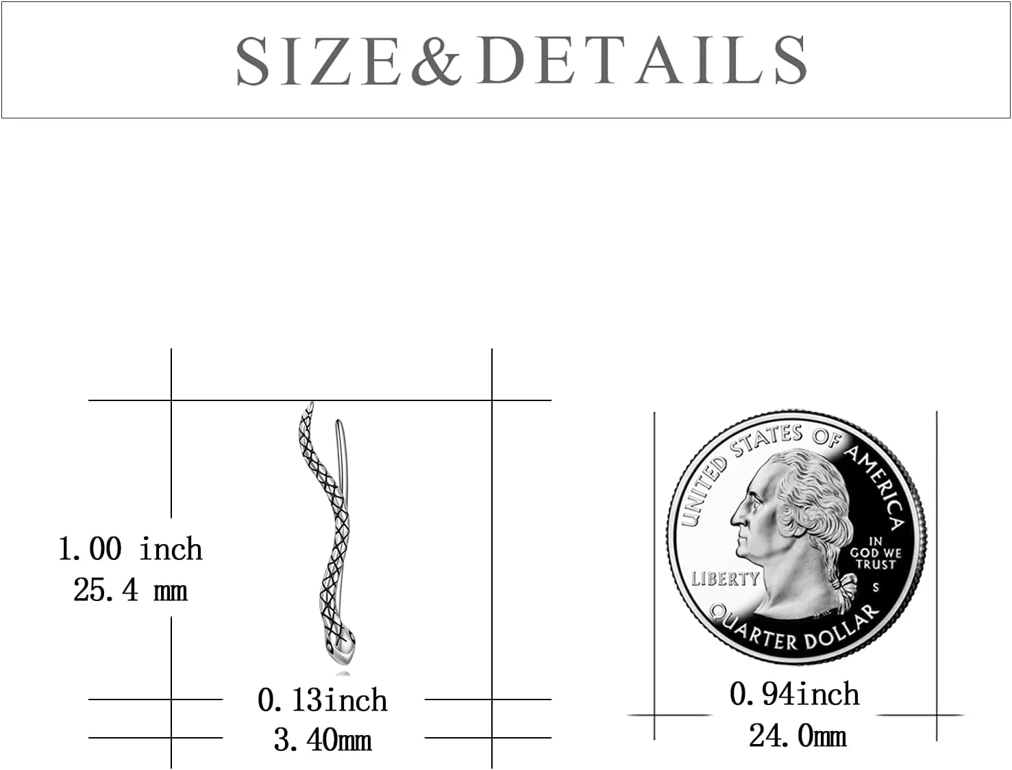 Mermaid/Tulip/Bee/Lightning/Snake/Pearl Crawler Climber Earrings Sterling Silver Jewelry Gifts for Women