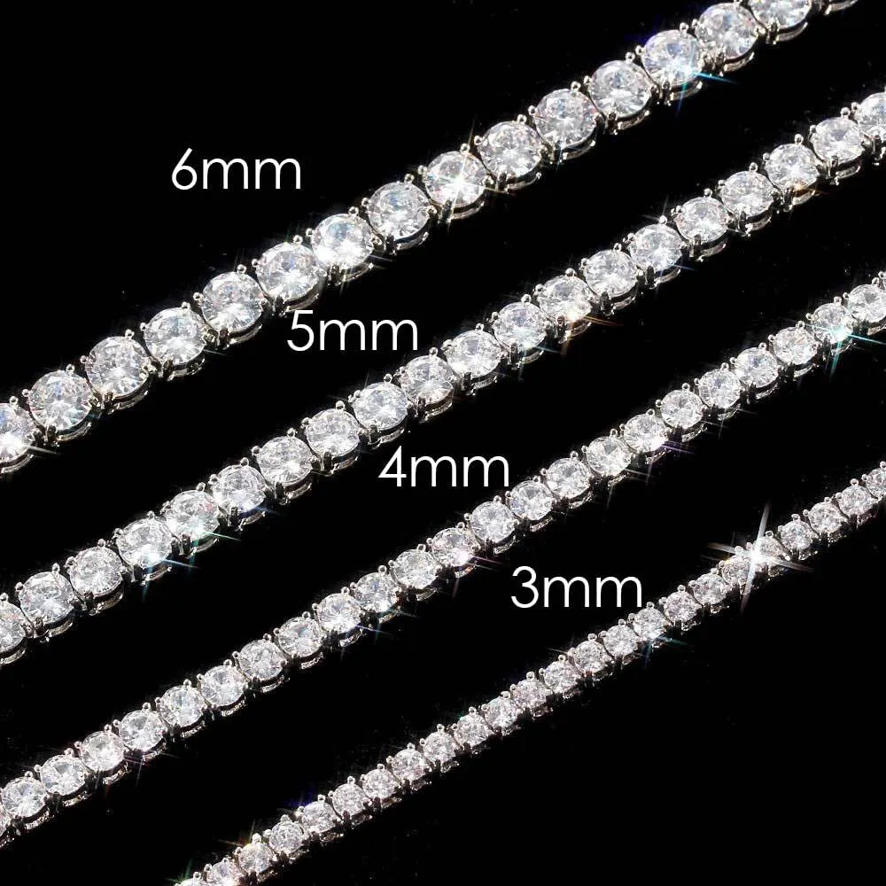 Michooyel Tennis Necklace for Women Tennis Chain Women Iced Out Necklace Prong-Setting 5A Cubic Zirconia Stones Fashion Jewelry 3mm 4mm 5mm 6mm, 16,18,20,22,24 Inches
