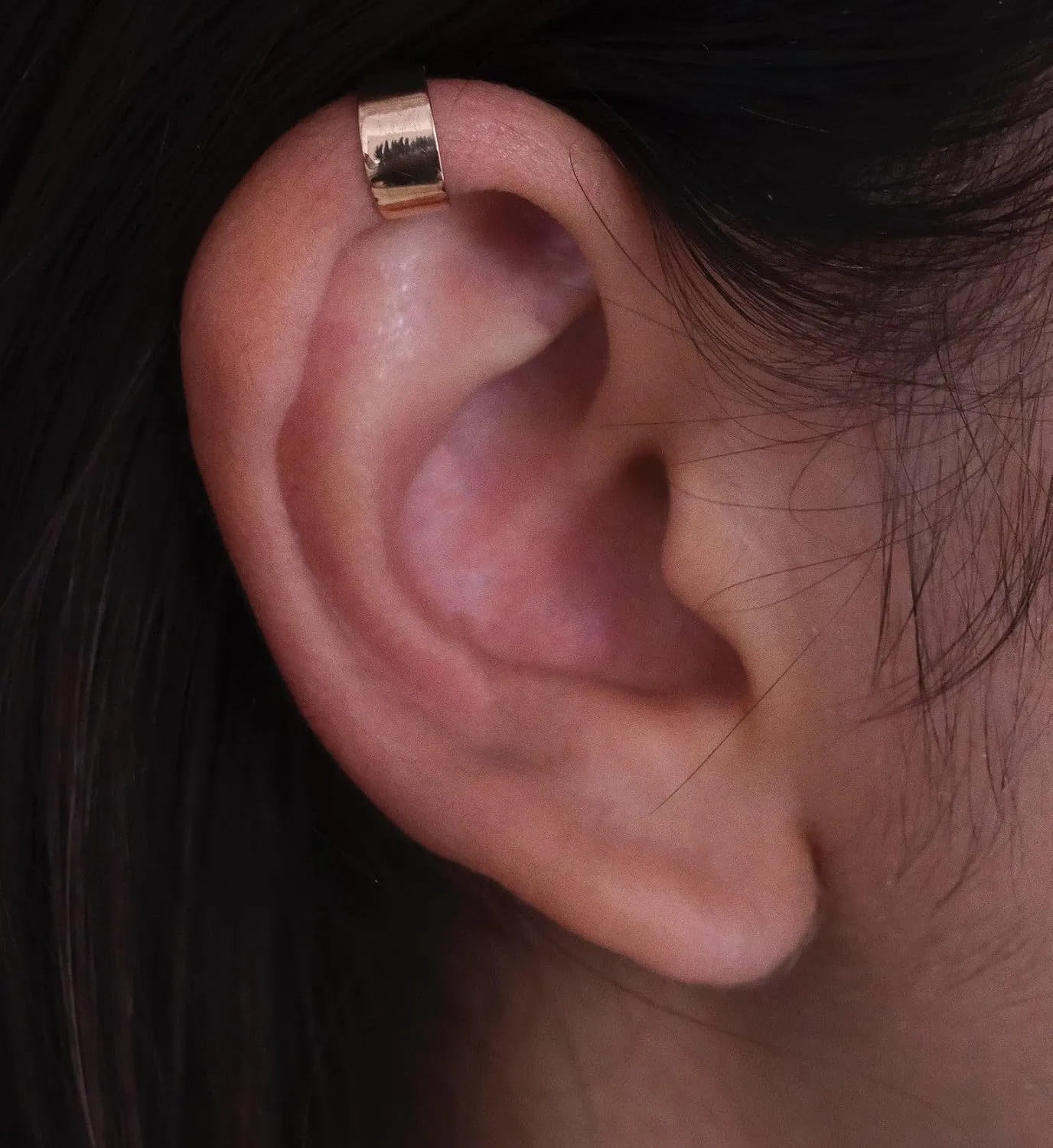Mini Ear Cuff in 925 Sterling Silver, 18K Gold Vermeil, 1 Micron Gold Finish, Dainty Non-Pierced Cartilage Cuff for Women, 9x4.5mm Lightweight Jewelry
