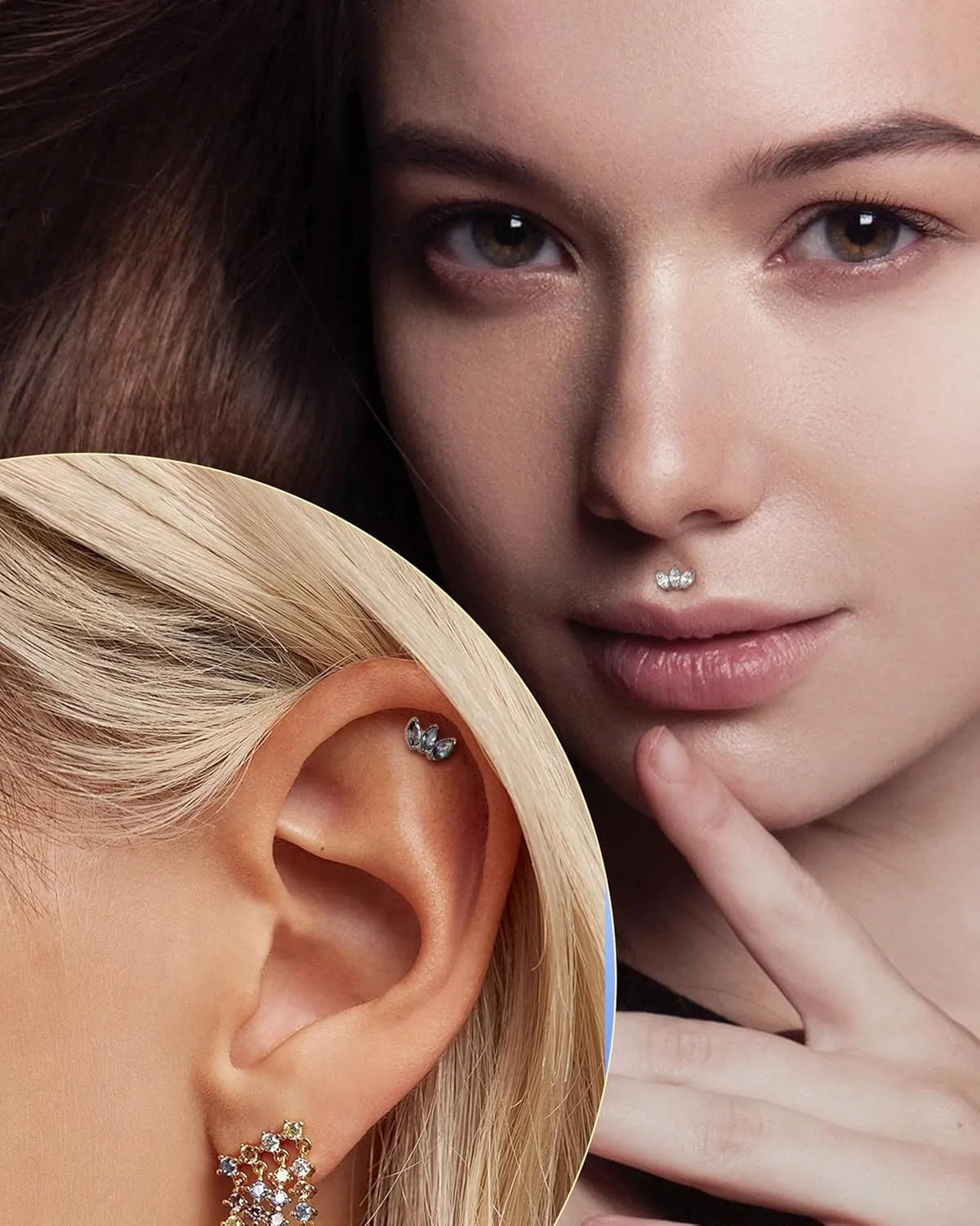 Minimalist Lotus G23 Solid solid Titanium Cartilage Earrings Stud 16G 8MM Internally Threaded Cartilage Tragus Helix Piercing Jewelry