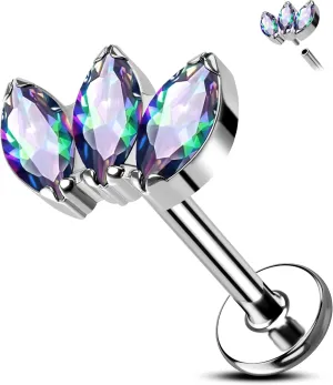 Minimalist Lotus G23 Solid solid Titanium Cartilage Earrings Stud 16G 8MM Internally Threaded Cartilage Tragus Helix Piercing Jewelry