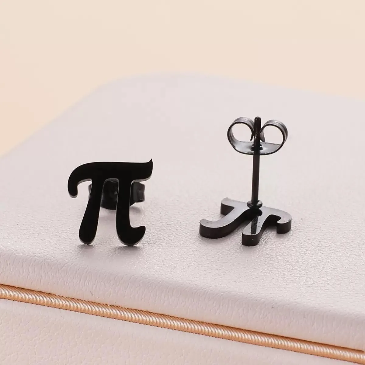 Minimanist Pi Symbol Math Tiny Stud Stainless Steel Earrings for Women Men Small Novelty  Sign Cartilage Polished Greek Alphabet Letter Tragus Mini Jewellery Studs for Mathematical Teacher Science