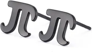 Minimanist Pi Symbol Math Tiny Stud Stainless Steel Earrings for Women Men Small Novelty  Sign Cartilage Polished Greek Alphabet Letter Tragus Mini Jewellery Studs for Mathematical Teacher Science