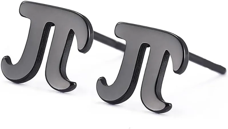 Minimanist Pi Symbol Math Tiny Stud Stainless Steel Earrings for Women Men Small Novelty  Sign Cartilage Polished Greek Alphabet Letter Tragus Mini Jewellery Studs for Mathematical Teacher Science
