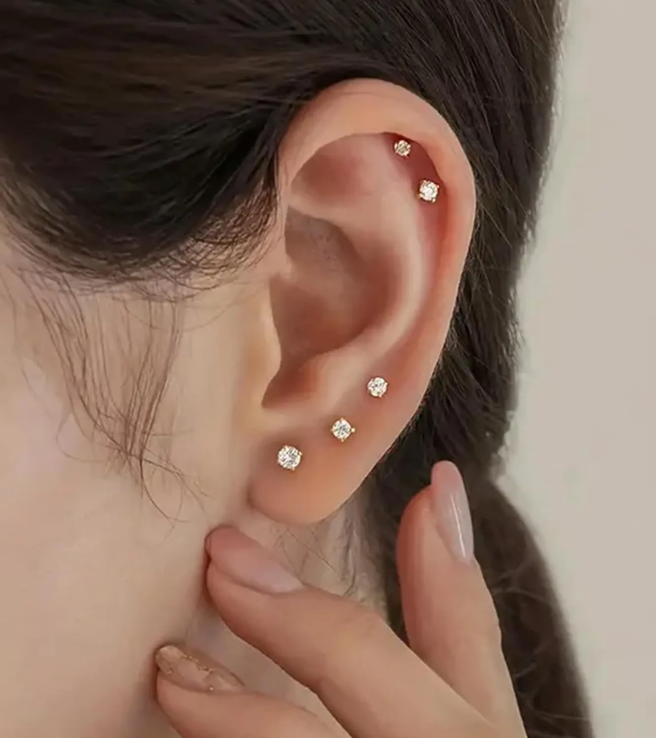 MODRSA Silver & Gold Threadless Nose Studs 20g & 18g Flat Back, Cartilage & Conch Earring Studs for Women 6mm & 8mm