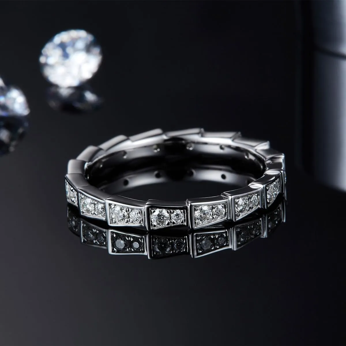 Moissanite Engagement Ring, Couple Promise Ring, Wedding Rings for Women, D Color VVS1 Sterling Silver Multi-Stone Stacking Rings, Elegant Gift Packed with GRA Certificate