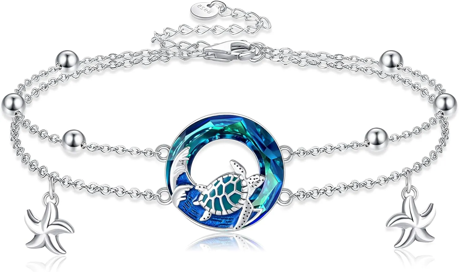 MONGAS Butterfly/Sea Turtle Bracelet Sterling Silver Butterfly/Sea Turtle Jewelry for Women