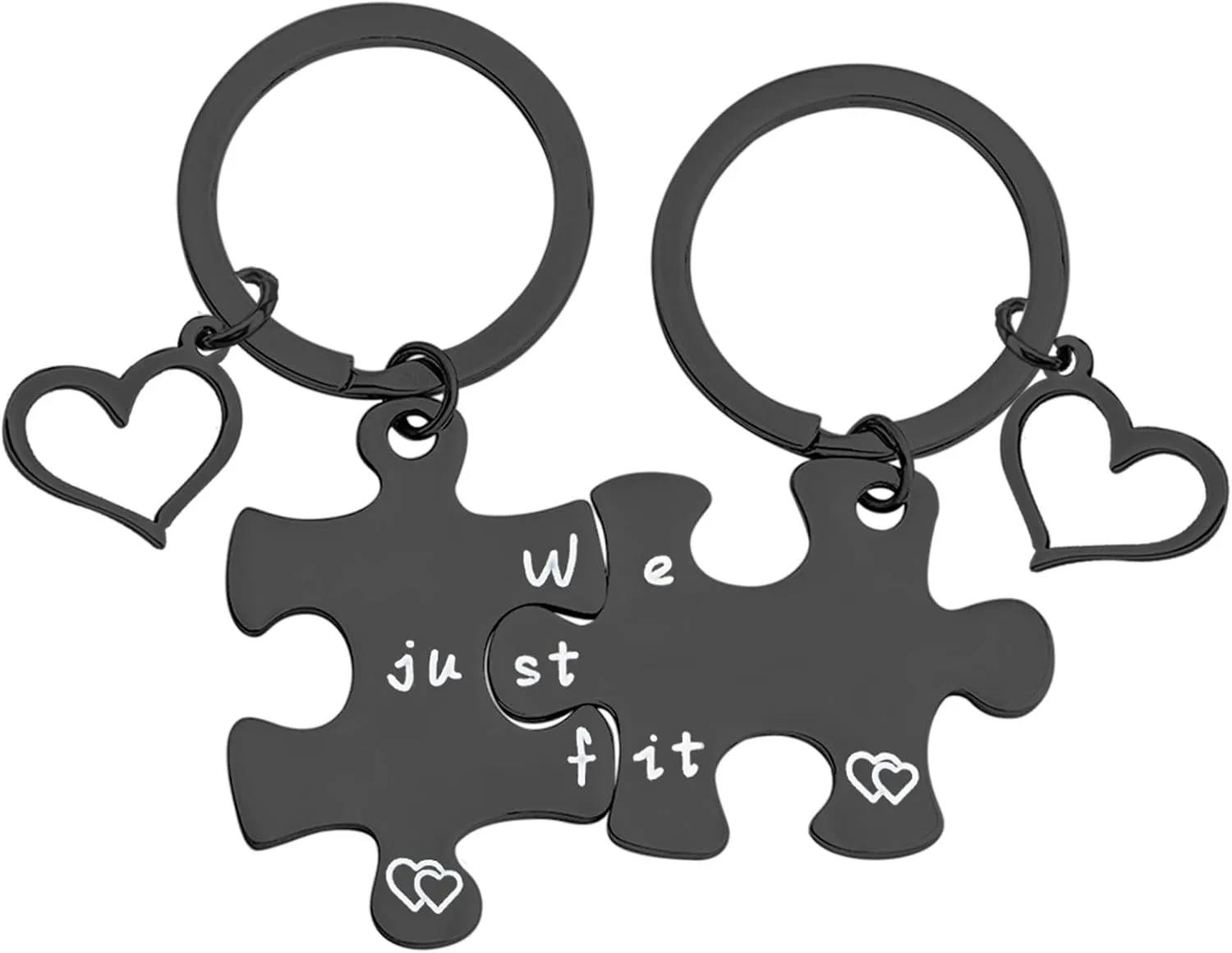 MYOSPARK We Just Fit Puzzle Piece Keychain Set Best Friend Keychain Couple Keychain His and Her Gift BFF Gift