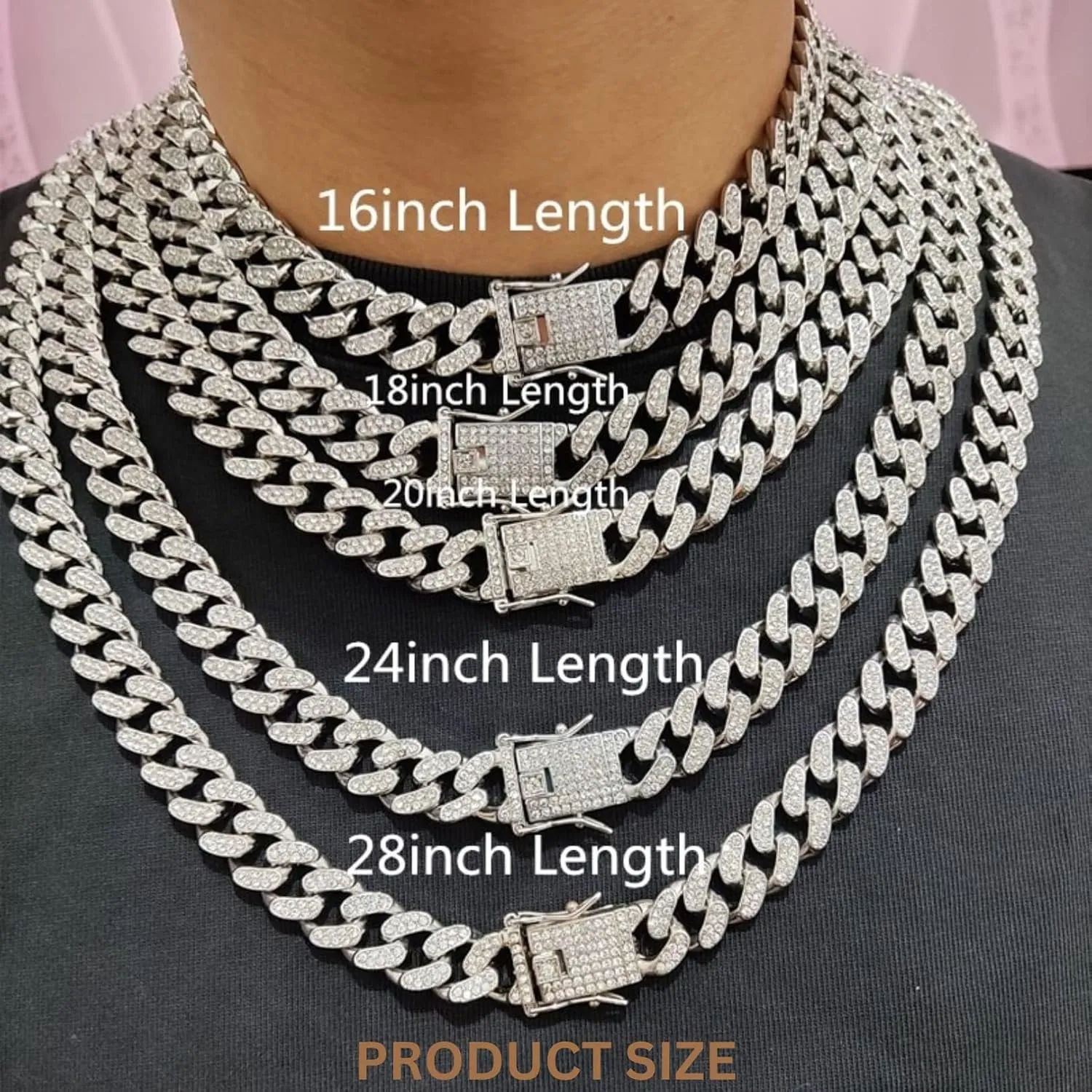 N-Made Beautiful No Love Broken Heart Pendant, Iced Out Pendant for Men & Women, Hip Hop Pendant Necklace, Cuban Chain Width 15mm