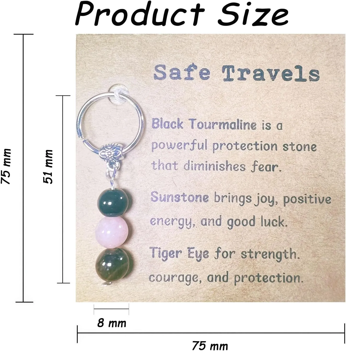 Natural Crystals Keychain, New Beginnings Gifts for Women, Birthday Gift for Women, Keychain for Relieving Anxiety