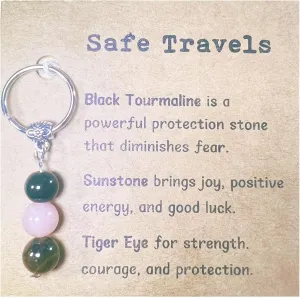 Natural Crystals Keychain, New Beginnings Gifts for Women, Birthday Gift for Women, Keychain for Relieving Anxiety