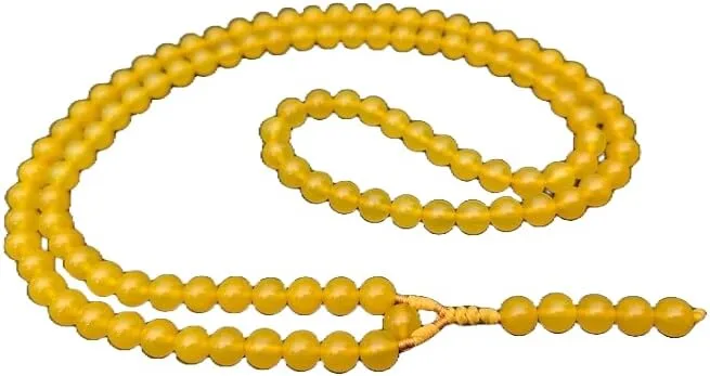 Natural Yellow Agate 8mm 108 Mala Beads, Spiritual, Meditation Beads, Reiki, Japa Mala, Buddhist Prayer Beads, Yoga Bracelet, healing beads LKMALA-RRGU-137