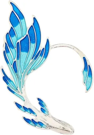 New 2025 Fashion Elegant Cuff Earring Blue Enamel Painted Wrap Ear Cuffs Women Cosplay Jewelry Trendy Accessories Creative Gift