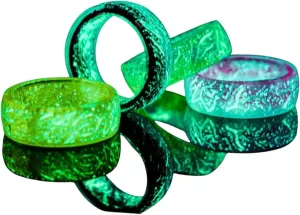New 2025 Unisex Gift Fashion Colorful Luminous Resin Ring Women Men Fluorescent Glowing Rings Jewelry In The Dark Band Halloween Decoration Luxury Trendy Best For Women And Men