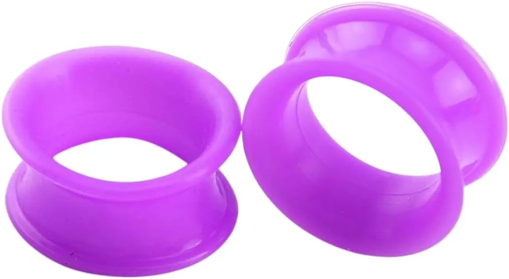 New 2026 2Pcs/Lot Silicone Thick Double Flared Ear Plug And Tunnel 3-25Mm Ear Gauge Expanders Stretchers Colorful Ear Piercing Jewelry Fashion Accessories Creative Gift