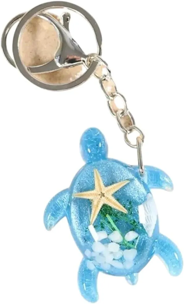 New 2026 Glow-In-The-Dark Little Keychain Cartoon Tortoise Colorful Luminous Starfish Key Ring Bag Pendant Jewelry Fashion Accessories Creative Gift