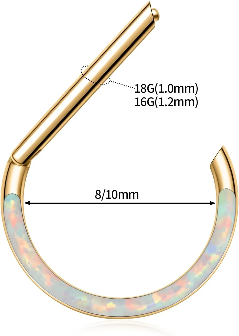 Nose Ring Straight Rod Septum Jewelry 16G & 18G - Daith, Conch, Tragus & Helix Piercing Jewelry - Surgical Steel