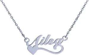 NOUMANDA Personalized Nameplate Stainless Steel Heart Shaped Custom Various Fonts Design Pendant Necklace Women Jewelry