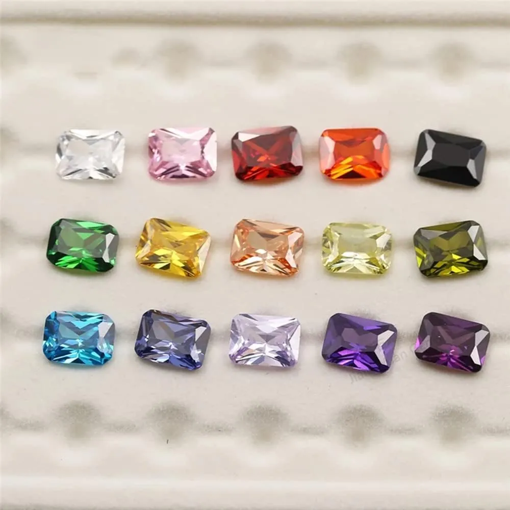 Octangle Cut 5A Cubic Zirconia Stone Mix 15 Colors Loose CZ Stones Synthetic Gemstone for Jewelry Making