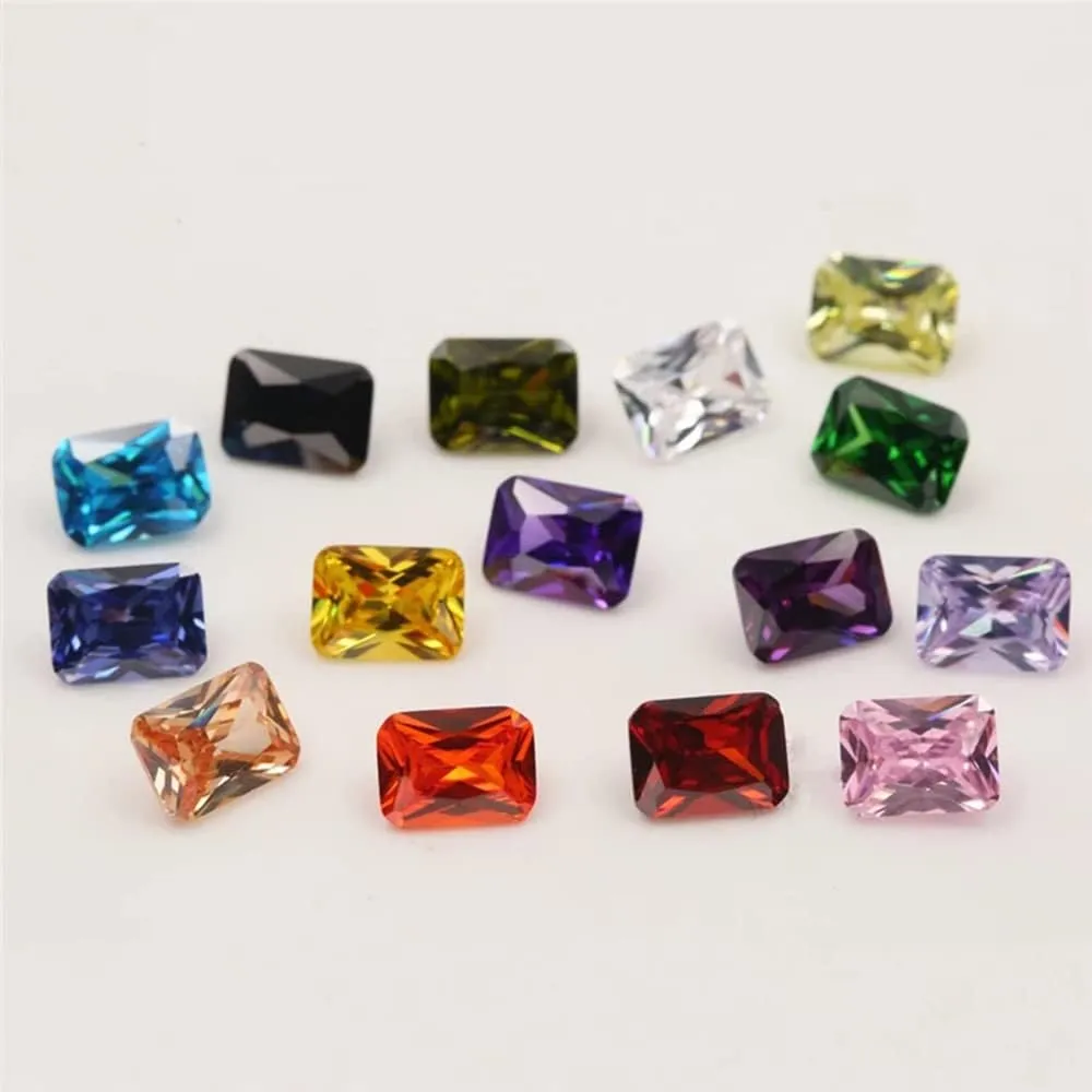 Octangle Cut 5A Cubic Zirconia Stone Mix 15 Colors Loose CZ Stones Synthetic Gemstone for Jewelry Making