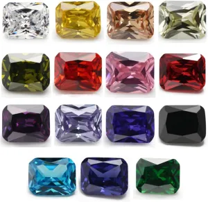 Octangle Cut 5A Cubic Zirconia Stone Mix 15 Colors Loose CZ Stones Synthetic Gemstone for Jewelry Making