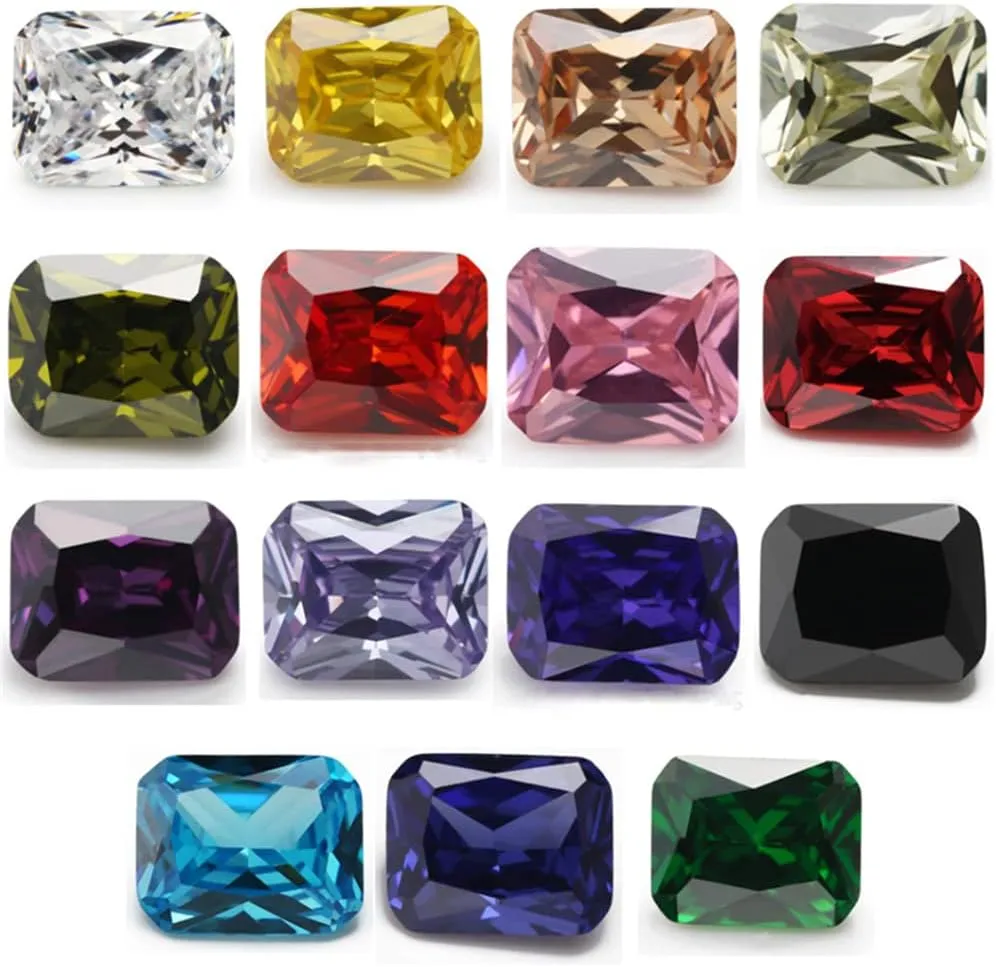 Octangle Cut 5A Cubic Zirconia Stone Mix 15 Colors Loose CZ Stones Synthetic Gemstone for Jewelry Making