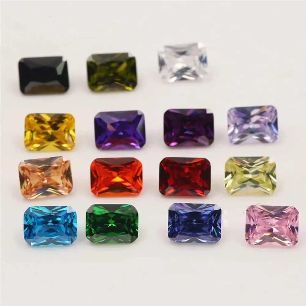Octangle Cut 5A Cubic Zirconia Stone Mix 15 Colors Loose CZ Stones Synthetic Gemstone for Jewelry Making