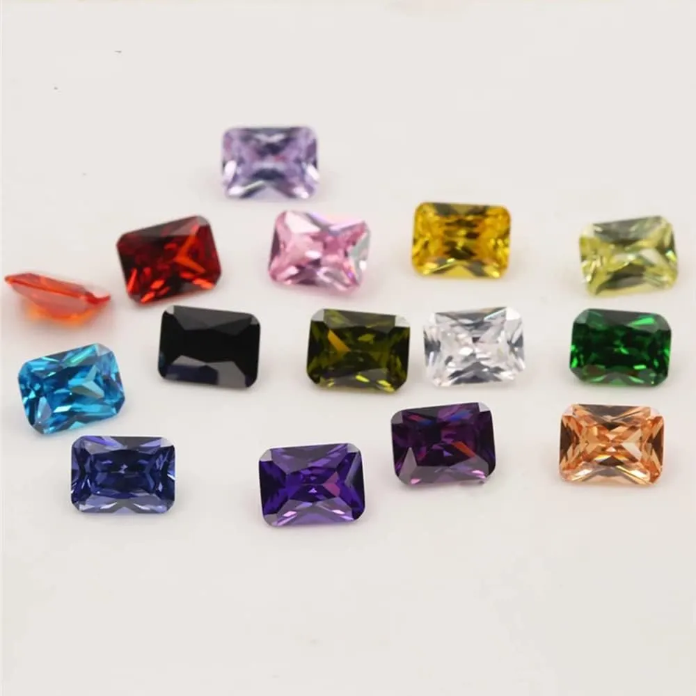 Octangle Cut 5A Cubic Zirconia Stone Mix 15 Colors Loose CZ Stones Synthetic Gemstone for Jewelry Making