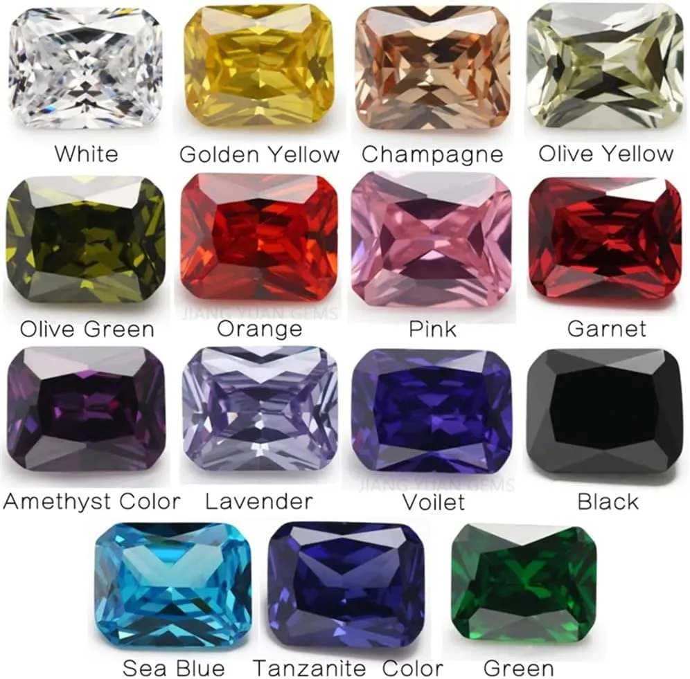 Octangle Cut 5A Cubic Zirconia Stone Mix 15 Colors Loose CZ Stones Synthetic Gemstone for Jewelry Making