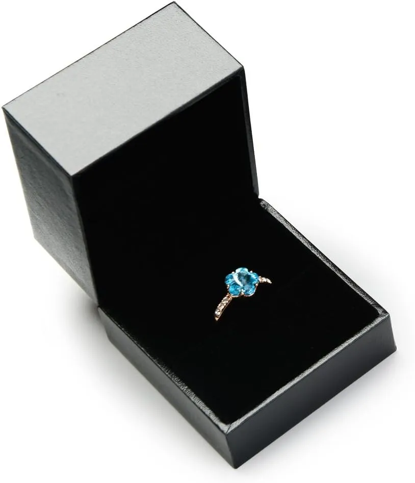 Oirlv Black Leather Ring Box Wedding/Propose Jewelry Gift Box