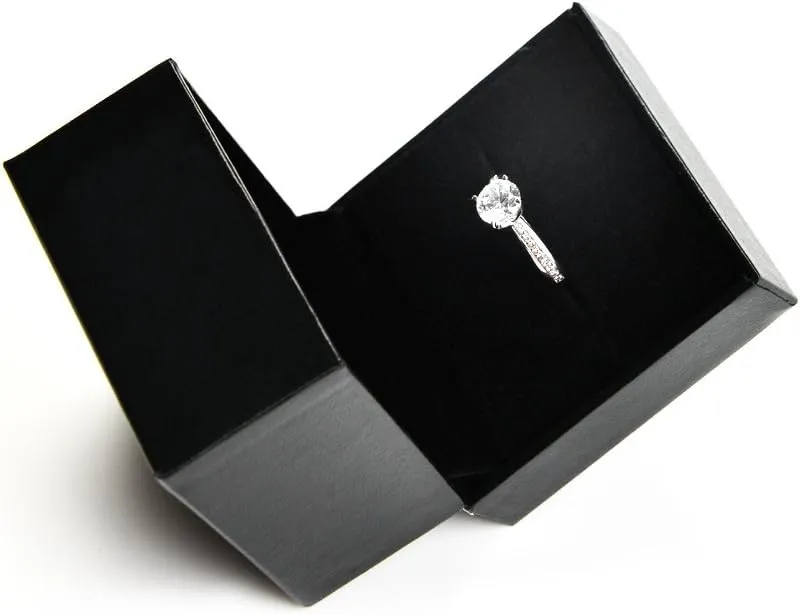 Oirlv Black Leather Ring Box Wedding/Propose Jewelry Gift Box