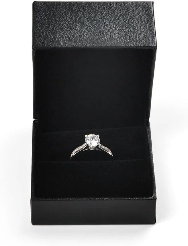 Oirlv Black Leather Ring Box Wedding/Propose Jewelry Gift Box