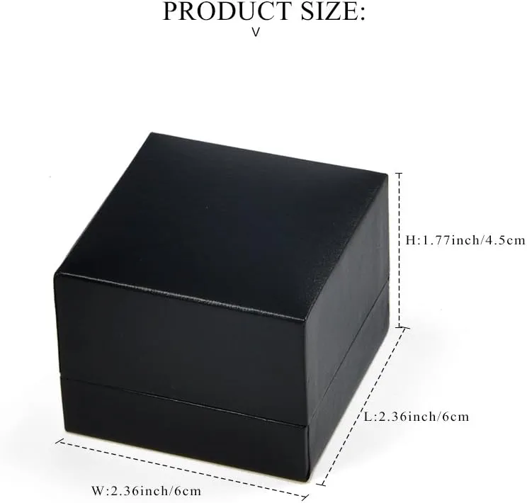 Oirlv Black Leather Ring Box Wedding/Propose Jewelry Gift Box