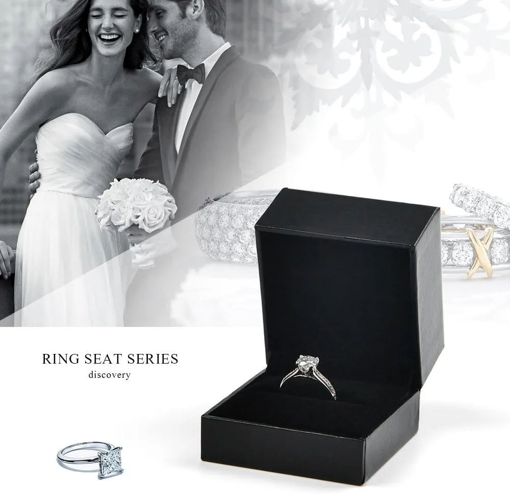 Oirlv Black Leather Ring Box Wedding/Propose Jewelry Gift Box