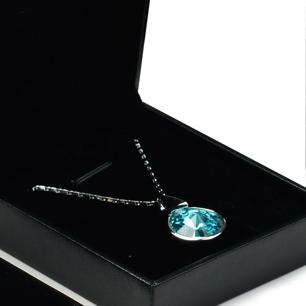Oirlv Black Pendant Gift Box Wedding/Propose Jewelry Box Velvet Insert