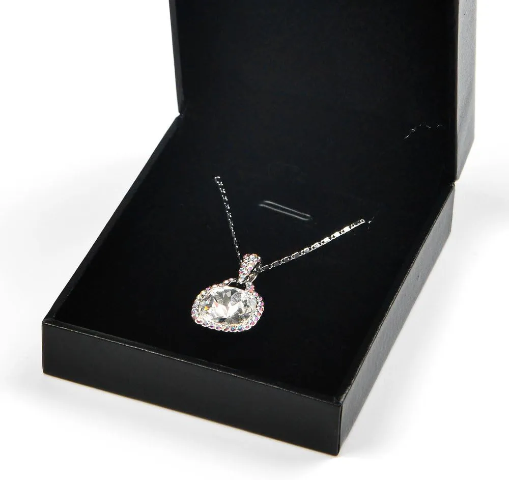 Oirlv Black Pendant Gift Box Wedding/Propose Jewelry Box Velvet Insert