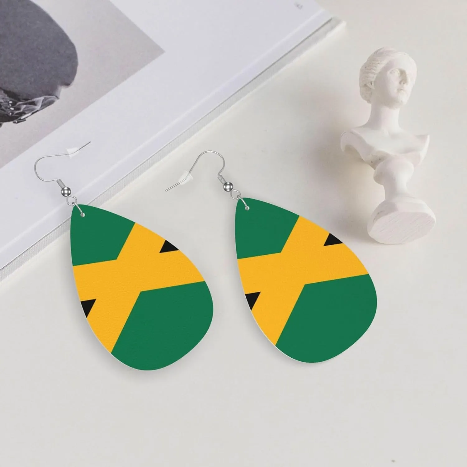 One Love Music Reggae Rasta Earrings For Women Girls Lightweight Teardrop Dangle Earrings Jewelry Gift