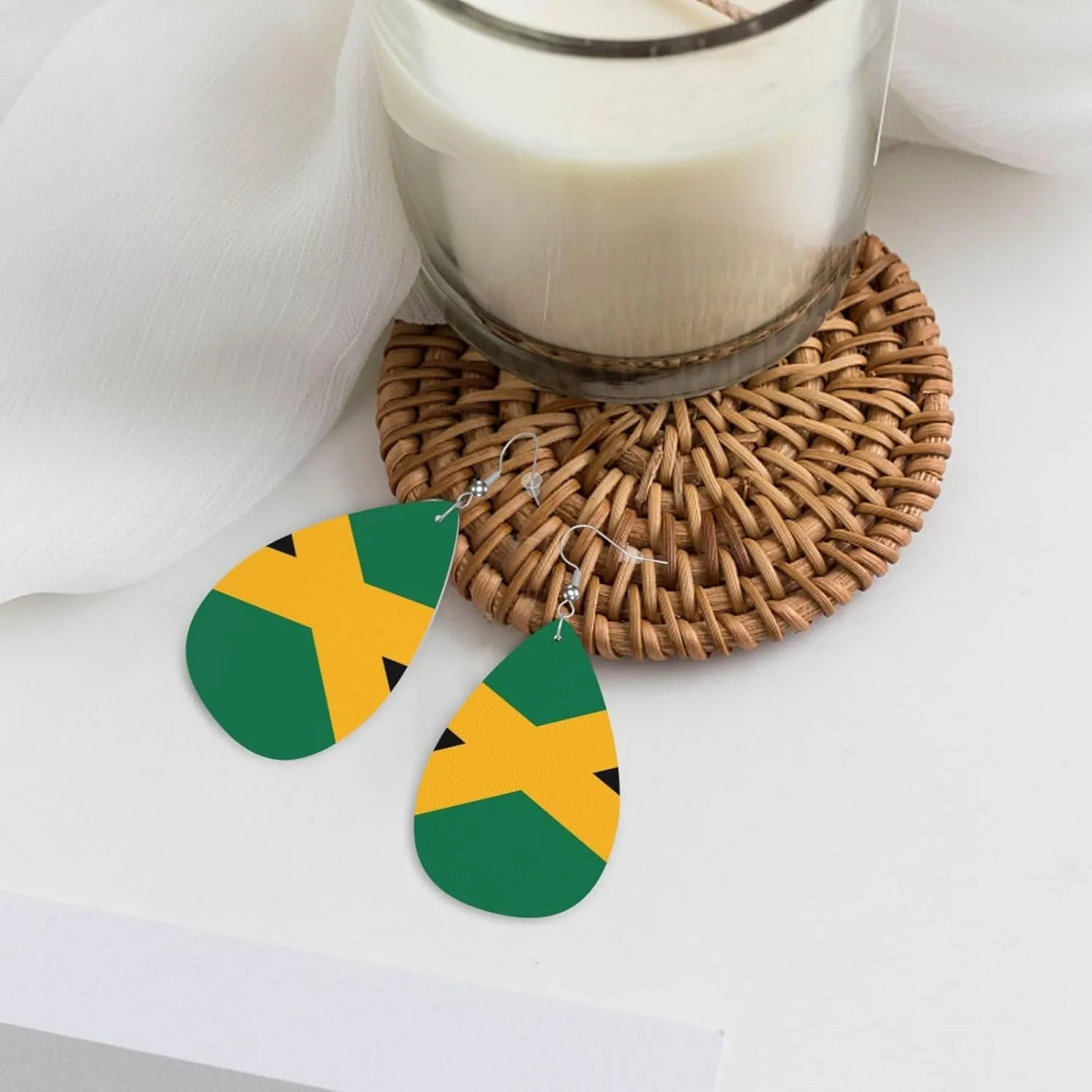 One Love Music Reggae Rasta Earrings For Women Girls Lightweight Teardrop Dangle Earrings Jewelry Gift