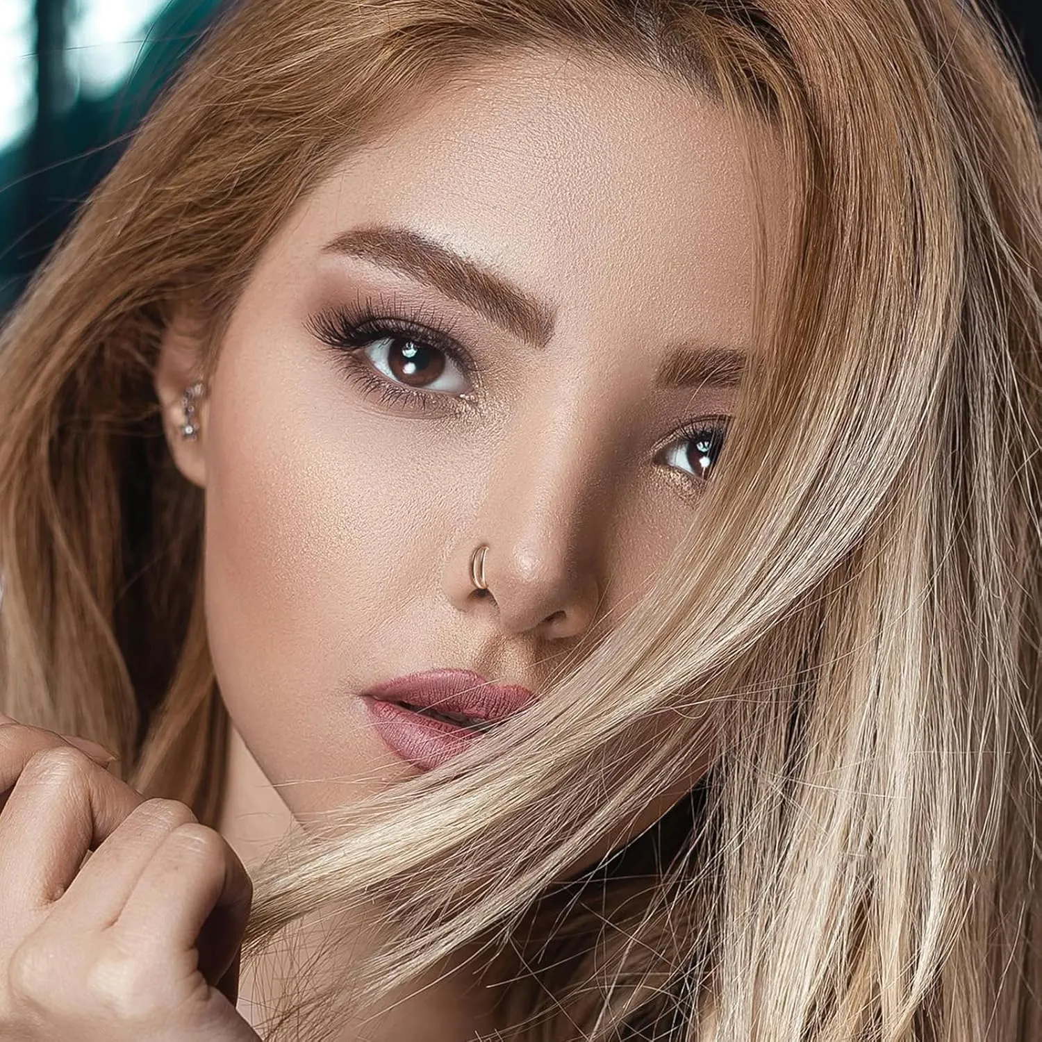 ONESING 3Pcs Nose Rings Hoops 16G 18G 20G Hoop Nose rings for Women 316L Surgical Steel Nose Hoops Hinged Cartilage Conch Septum Rings Double Hoop Nose Rings Tragus Earrings Nose Piercing Jewelry 6-12mm