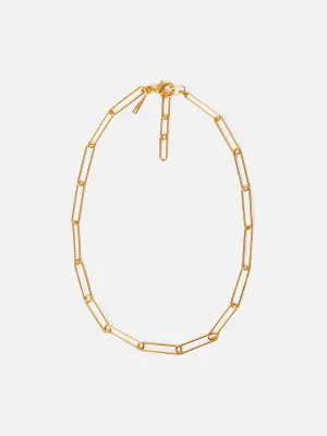 Paper Clip Chain Necklace | Gold