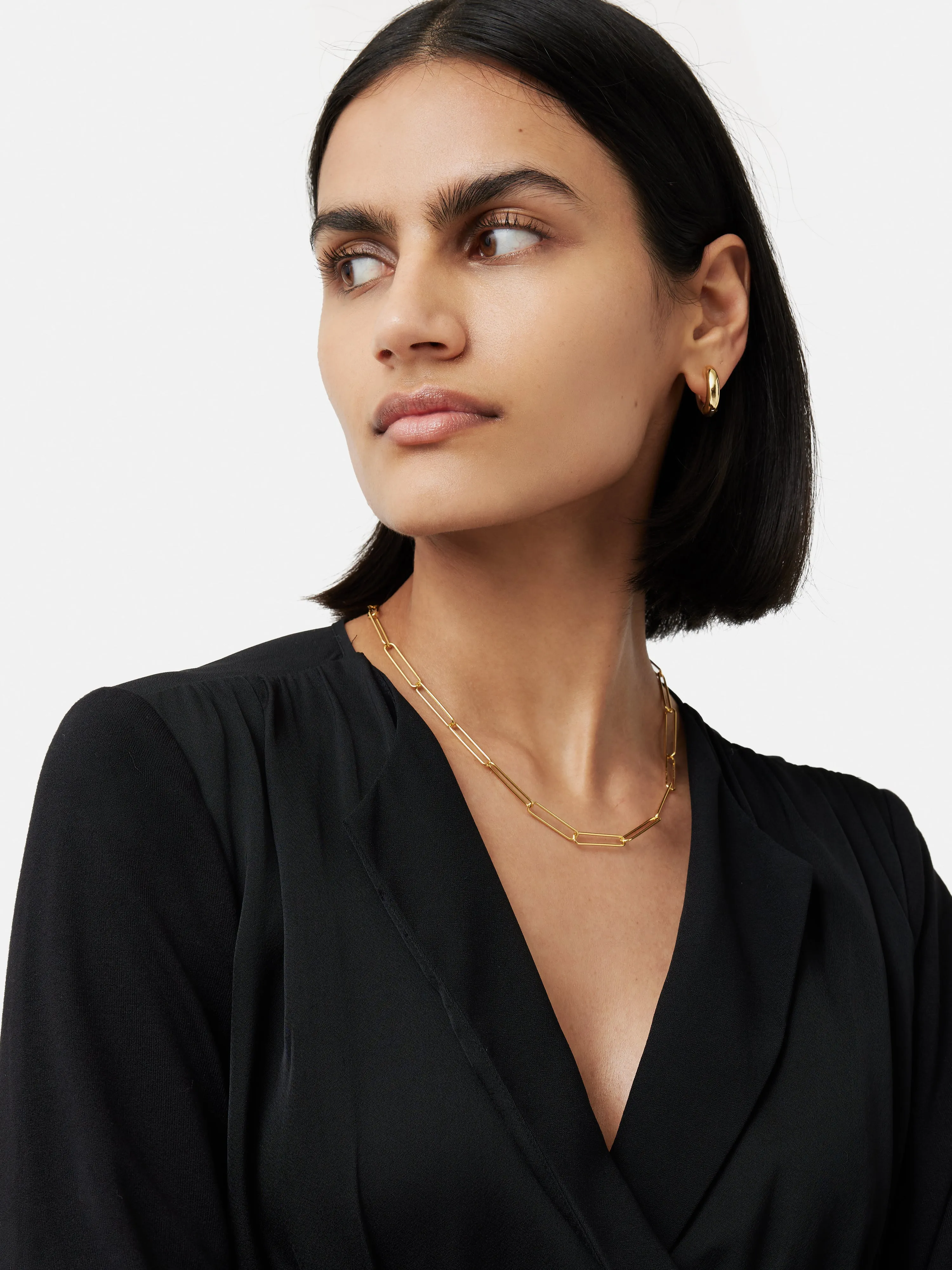 Paper Clip Chain Necklace | Gold