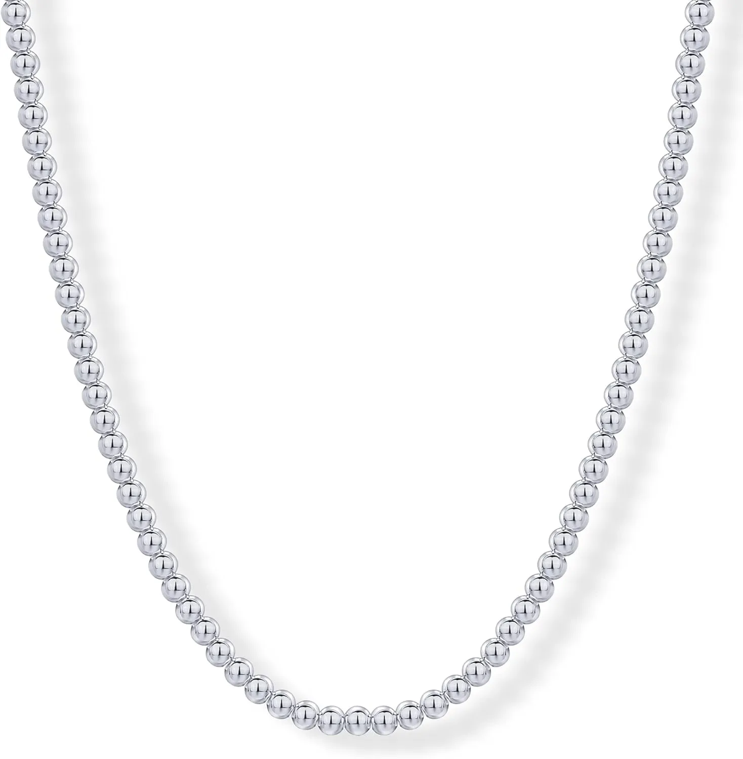 PAVOI 14K Gold Plated Small Bead Ball Chain Necklace for Women - Adjustable Dainty Gold Beaded Necklace - Trendy Choker Chain Layering Jewelry